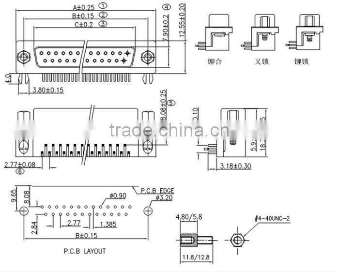 OEM D-SUB crimp terminal connector Auto cripm terminal