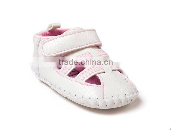 top quality new born baby kids soft half rubber soled toddler pu sandal shoes