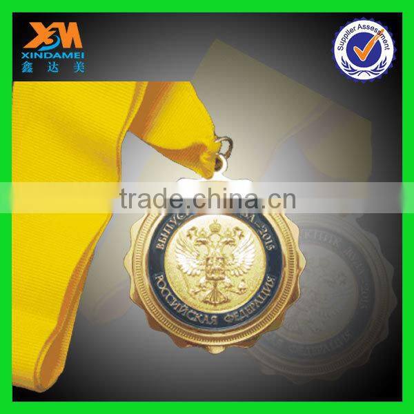 3d design engraved zinc alloy plating gold medal products (xdm-m140)