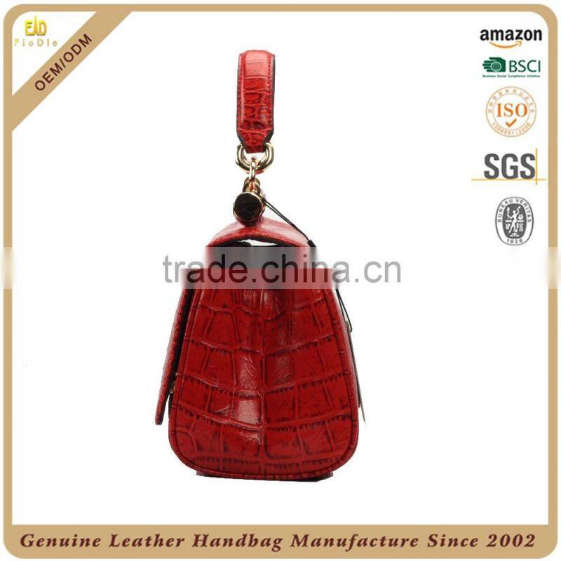 S312A-A2370 2016 Hand bags Crocodile leather crossbody bag Red purse alibaba china
