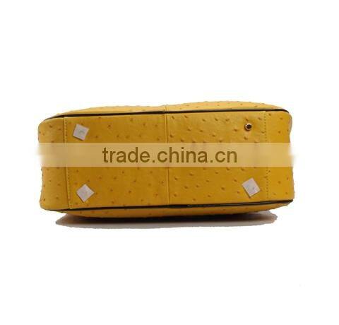 S494-B2545 luxury ostrich cow leather bag with patent leather lady handbags for wholesale