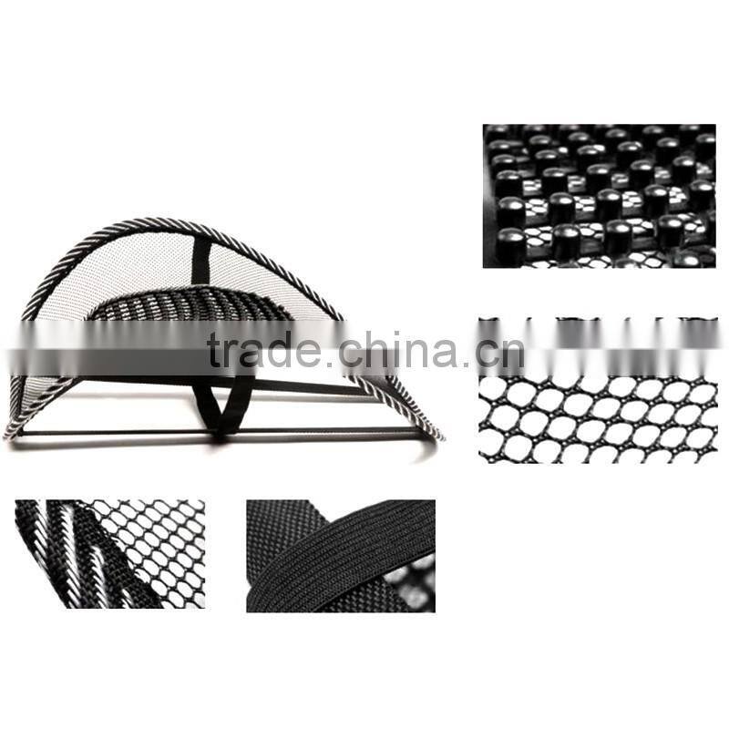 Car Seat Chair Massage Back Lumbar Support Mesh Ventilate Cushion Pad Black