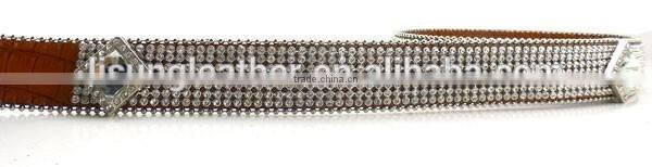 Western Fashion Strass Diamond Chain Cowgirl Rhinestone Cowhide Belt
