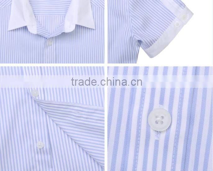 Men's Casual Dress Stripes long sleeve Cotton Shirts