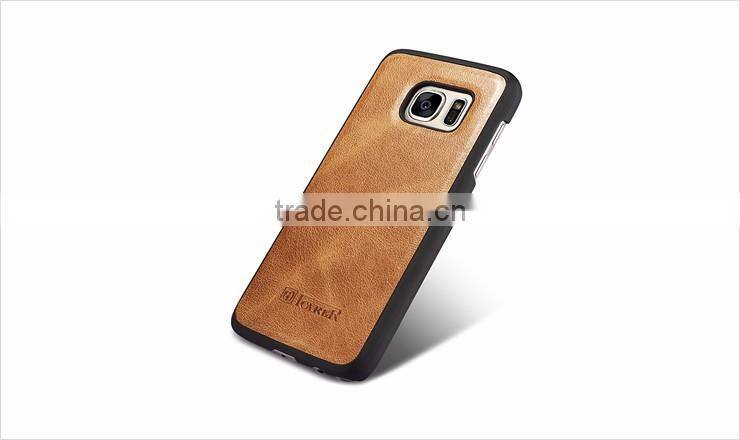 ICARER Genuine Leather Wallet Case for Samsung Galaxy S7 with Card Slots and Stand Function