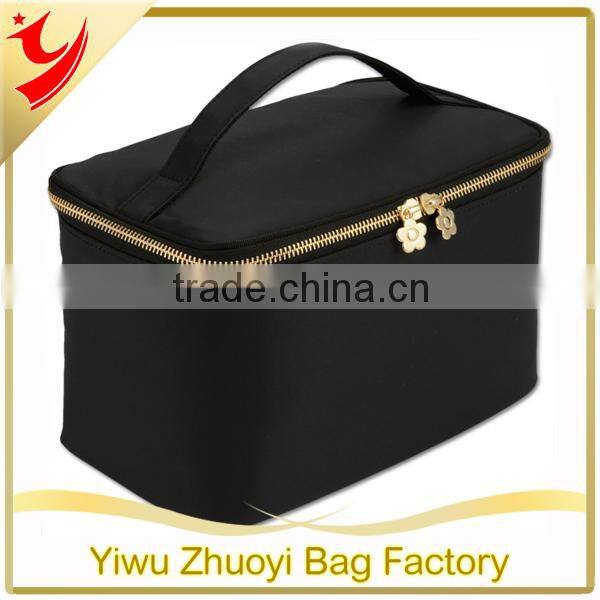 Black Fashion Brand Microfiber Cosmetic Bag In Simple Style