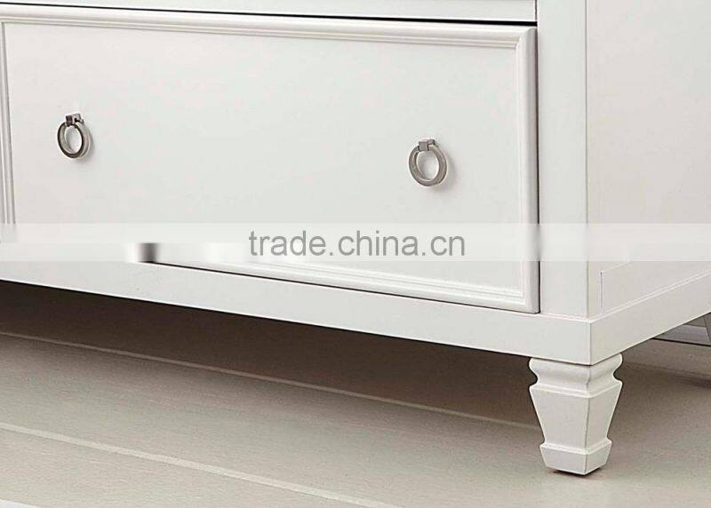 Yihua Tamarack White Master Bedroom Round Platform Bed Queen Size