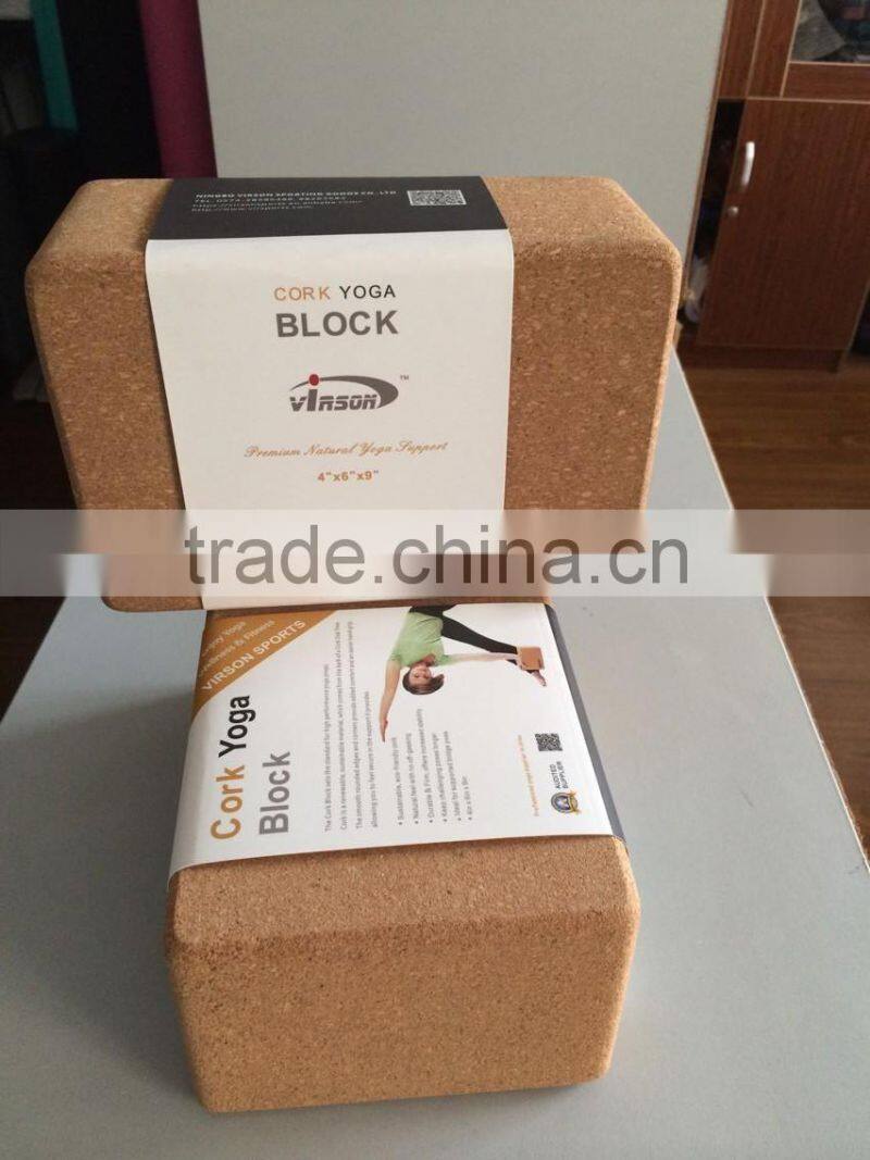 Virson yoga&pilates type yoga block cork