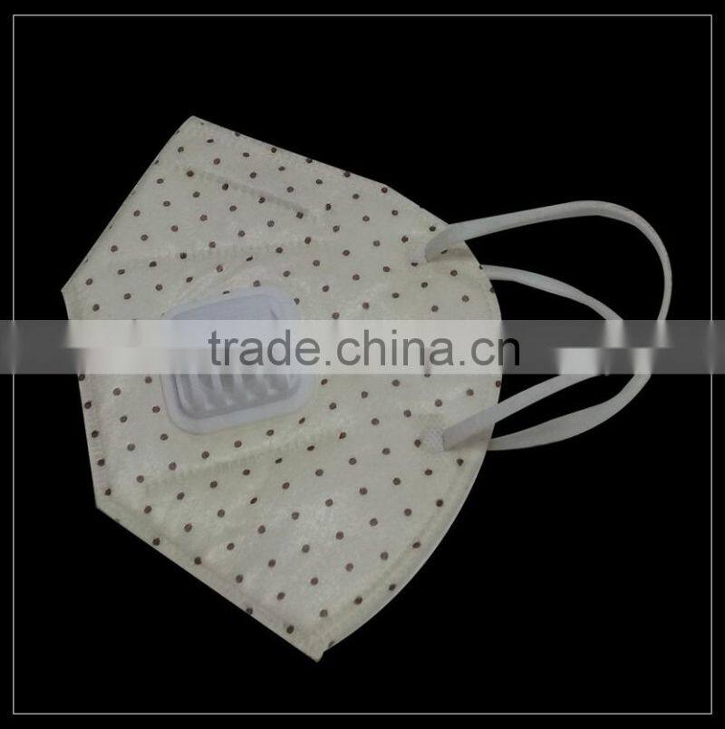 Yellow spunlace nonwoven C-shape protective face mask with valve