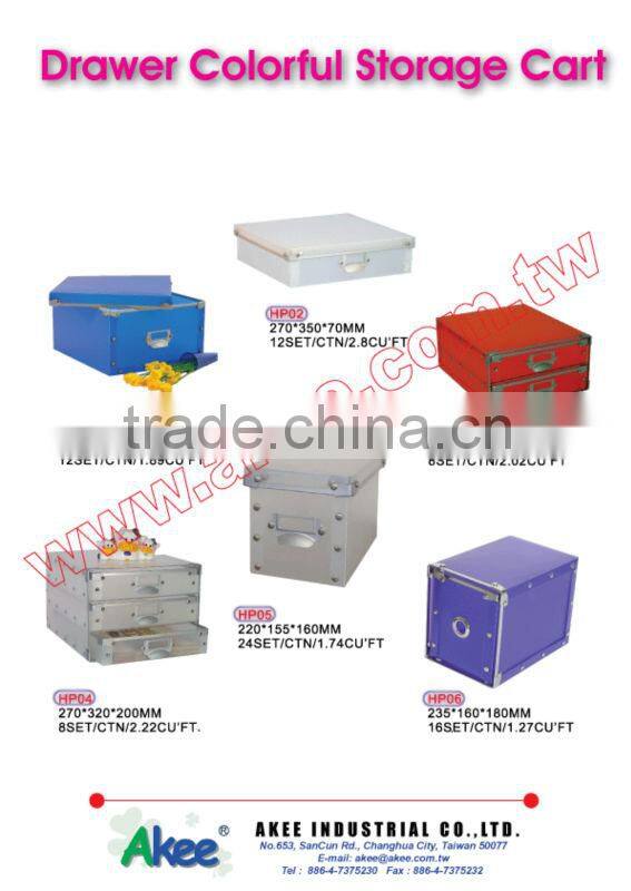 Home office colorful storage cart with drawer