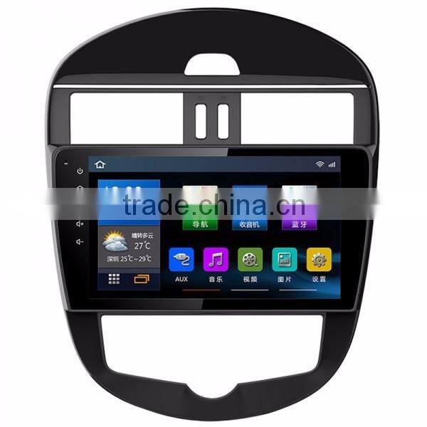 10.2inch factory price android car dvd gps audio system for NISSAN TIIDA with wifi internet,bt, radio, mirror link