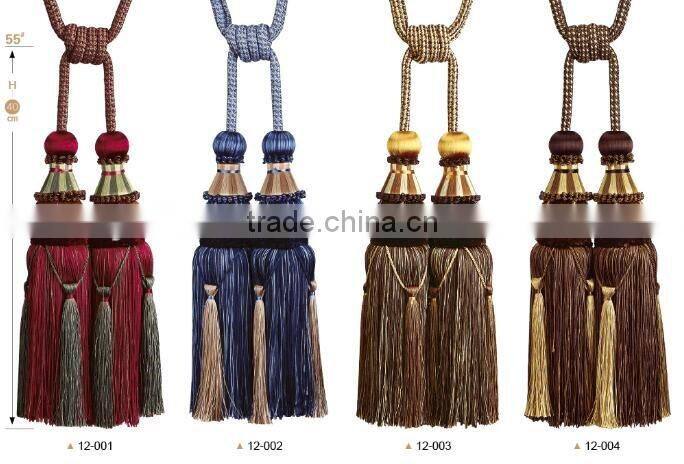 Home decor curtain accessories rayon material tieback tassel trims for curtains