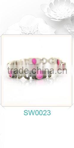 Fashion 925 Sterling Silver Exquisite Multiple Blue White CZ Diamonds loving Heart of the Ocean Chain Bracelet