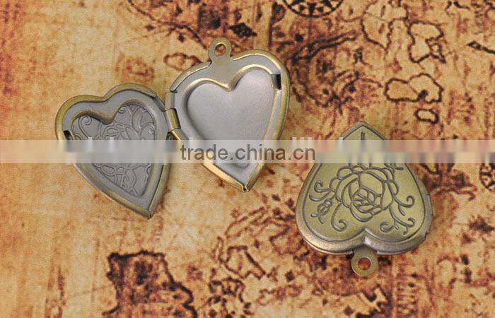 Wholesale Antique Bronze Flower Locket Pendant Jewelry
