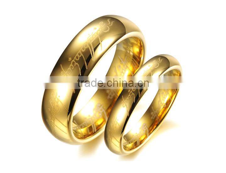 KSTONE The Lords of the Rings Gold Plated Couple Wedding Ring Tungsten Couple Rings