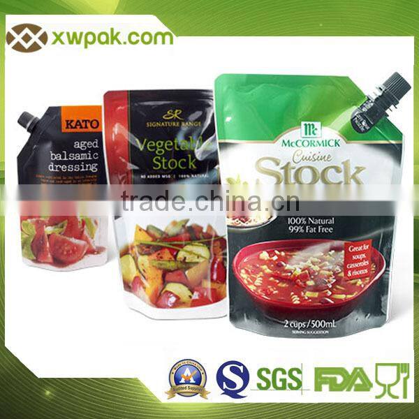 resealable stand up pouch with spout