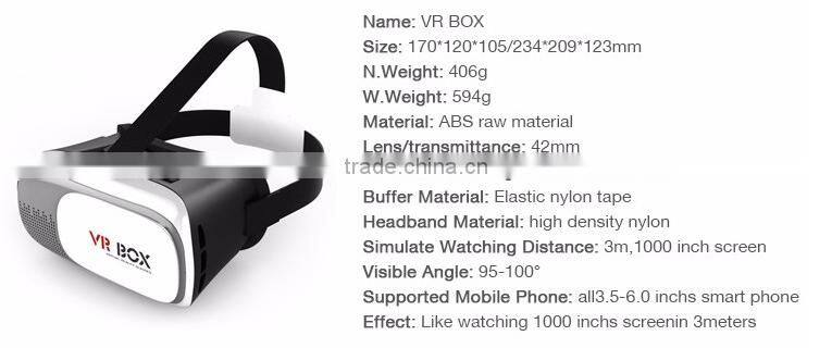 Alibaba Manufacturer OEM ODM New Model VR 3D Glasses Virtual Reality box 2.0