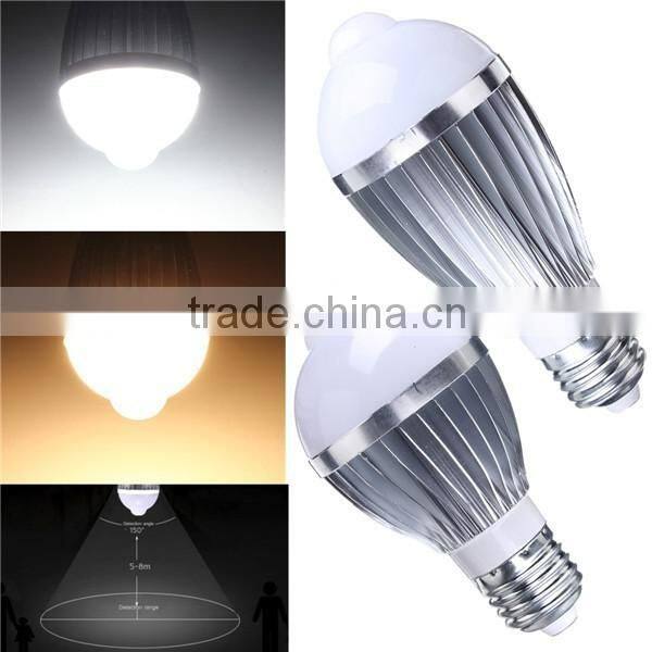 New brand 7W/9W E27 PIR infrared body sensor LED light with CE ROHS