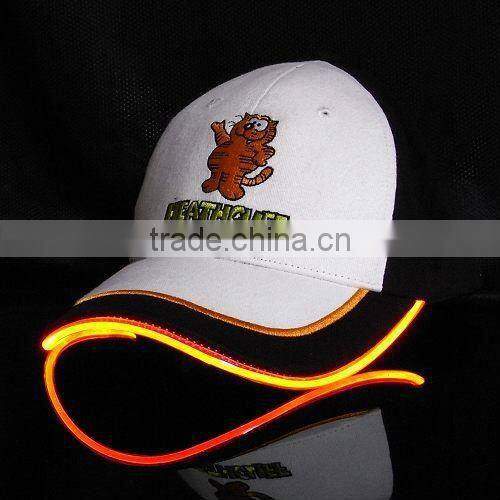 Led fiber optic hats and caps for promotion