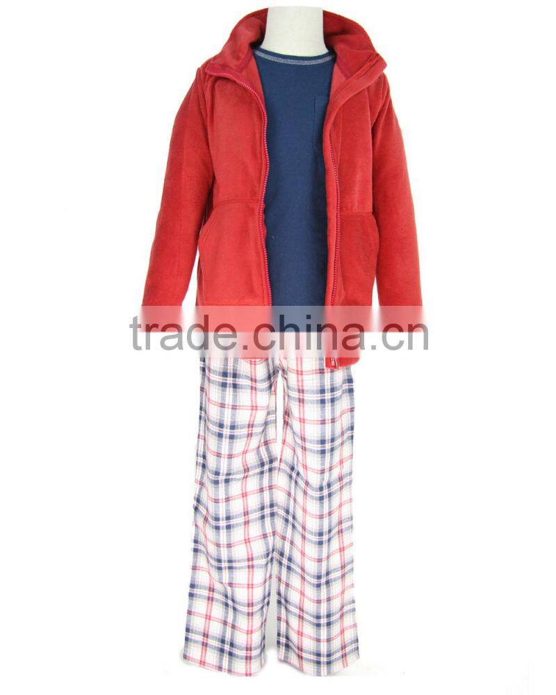 Kevince boys 3pcs set pyjama set jersey + polar fleece OEM factory directly