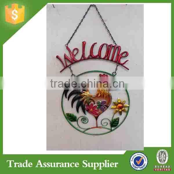 2015 Customized metal hang chicken welcome sign for sale