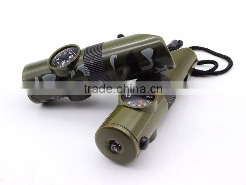 7 in 1muli-functional emergency survival whistle