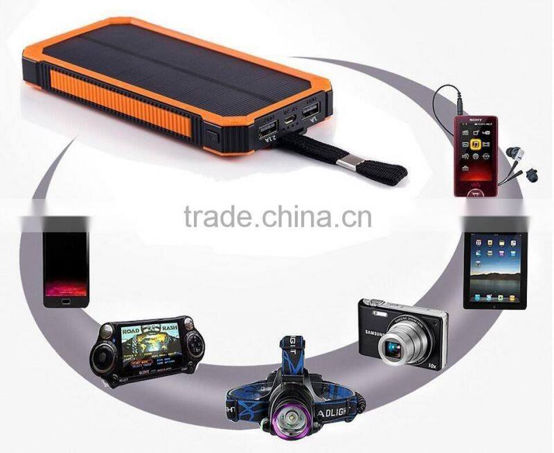 Solar Power bank with LED camping lamp external battery for iPhone 6/7 plus