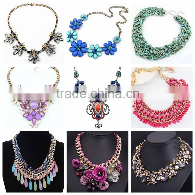 Multicolor alloy imitation choker necklace wholesale jewelry