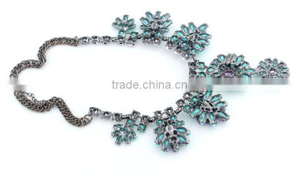 New Leaf Flower Resin Vintage Choker Pendant Statement Necklace Women Necklaces & Pendants Fashion Necklaces for Women 2014
