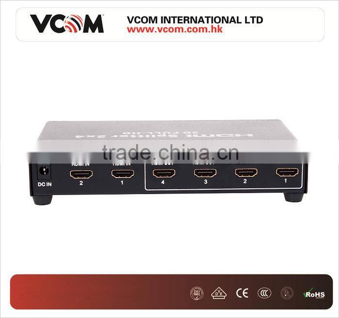 2015 New 2 in 4 Out HDMI Switch Splitter Supports 3D 1080P