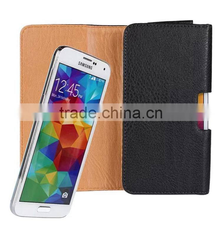 hot sell Push and Pull style leather universal flip phone case