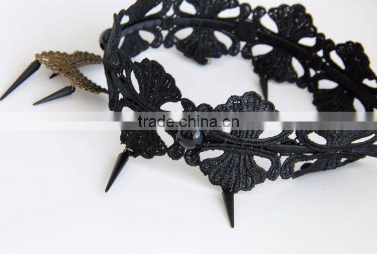 MYLOVE women rivet hair accessory black lace headband