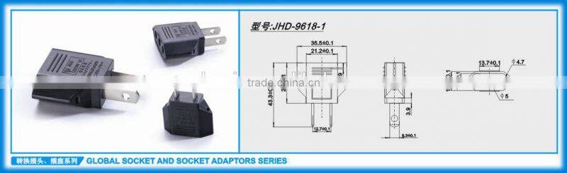 Type C to Type A converter or Thai 2-round prongs to Thai 2-flat pins converter