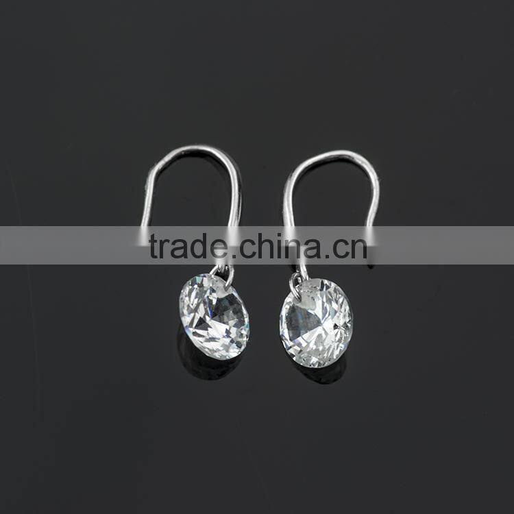 Fashion 925 sterling silver rhinestone glittering hoop earring !