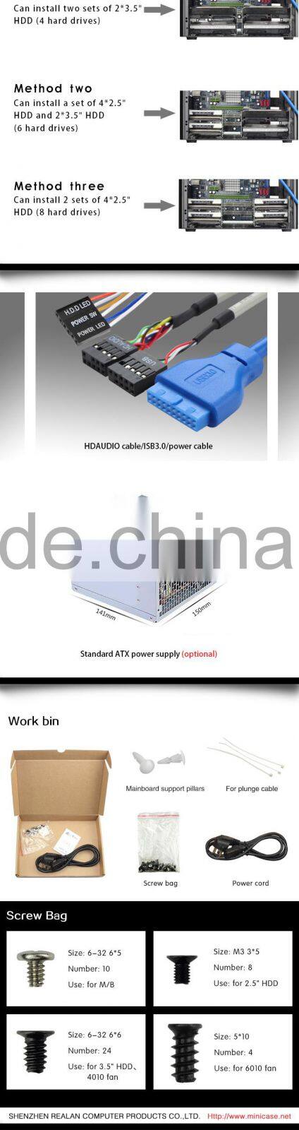 Realan Good Types of Computer Motherboard Computer PC Case Gaming Desktops