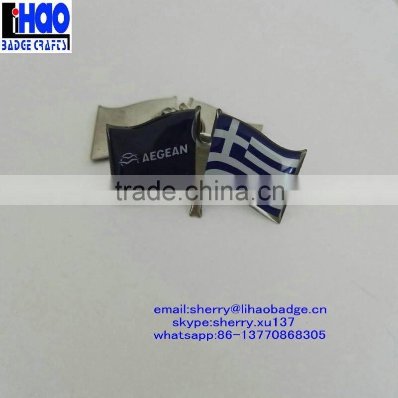 epoxy metal lapel pin,2016 High quality metal custom cross flag lapel pin