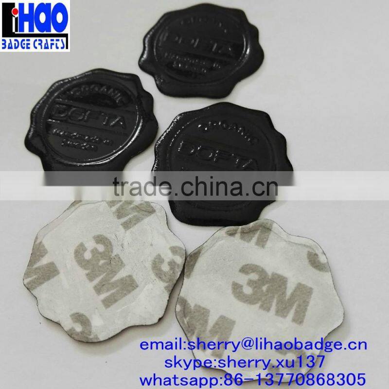 Red color Gold logo embossed wax seal stickers