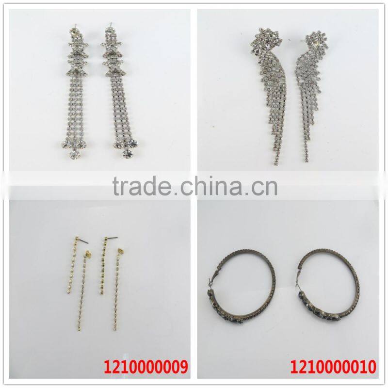 Spring style gold tassel rhinestone earring