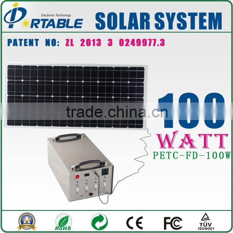 Factory sale High Quality Off Grid 100w Mini Portable Home Solar Systems