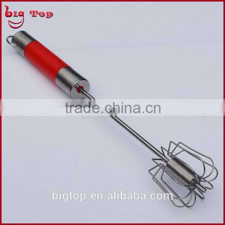BT0154 14" Rotating Whisk with PP Handle Egg Beater With 430 Function Part 14" PP handle Rotating Egg Beater With Hook