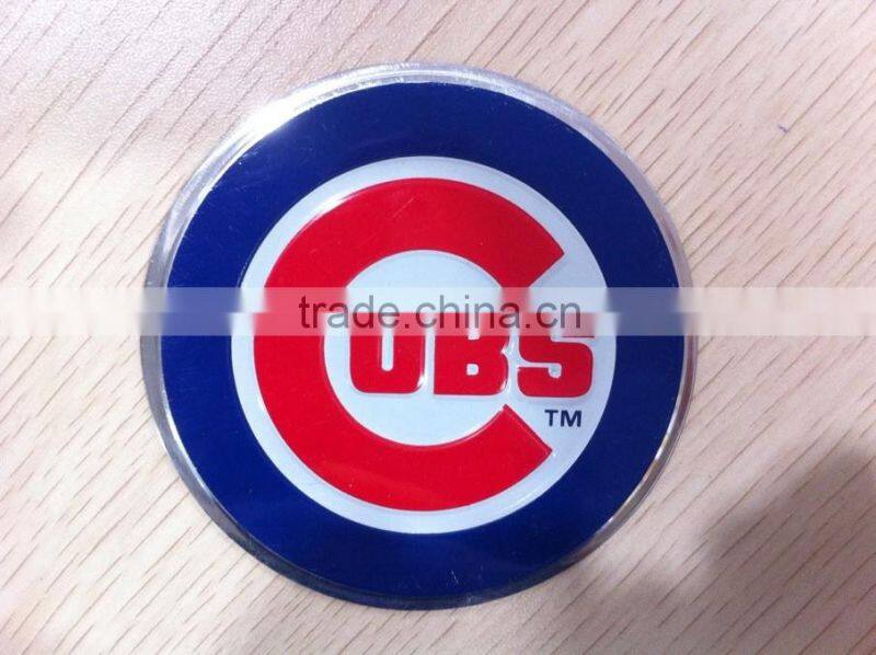 printing embossed round aluminum metal sticker
