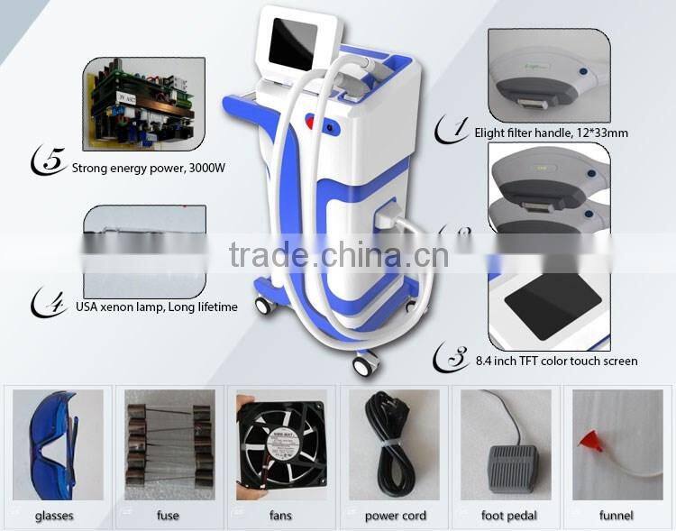 Medical CE K6 approved skin care ipl hair removal skin rejuvenation machine