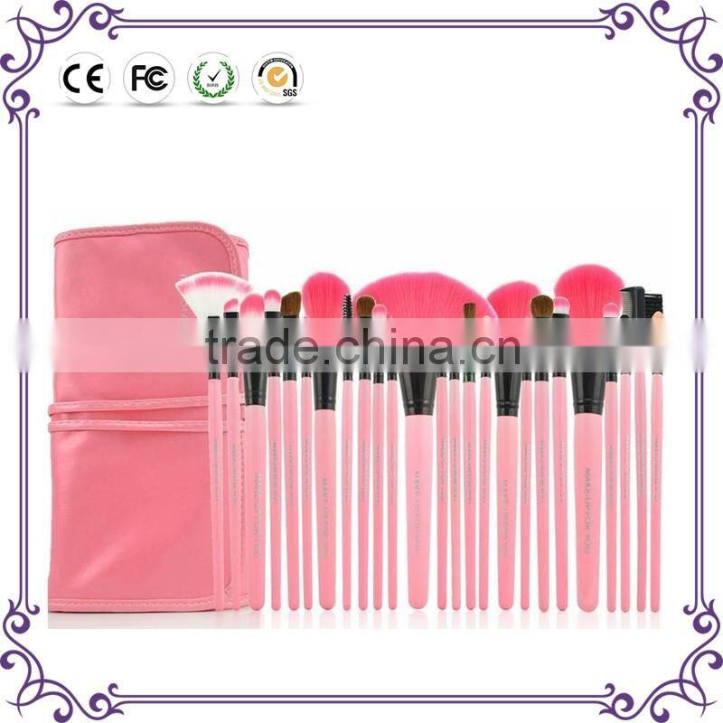 24 pcs Pink Makeup Brush Set tools Make-up Toiletry Kit Make Up Brush Set Case