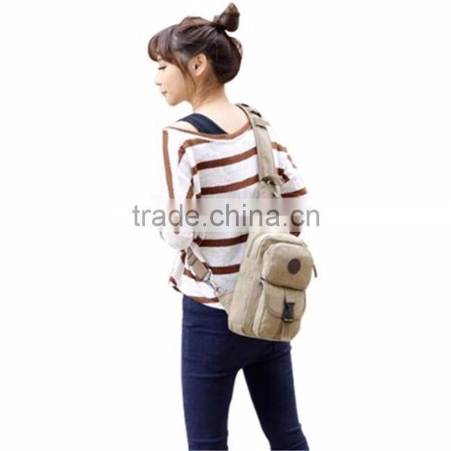 Custom fashion cute canvas girl school sling bag