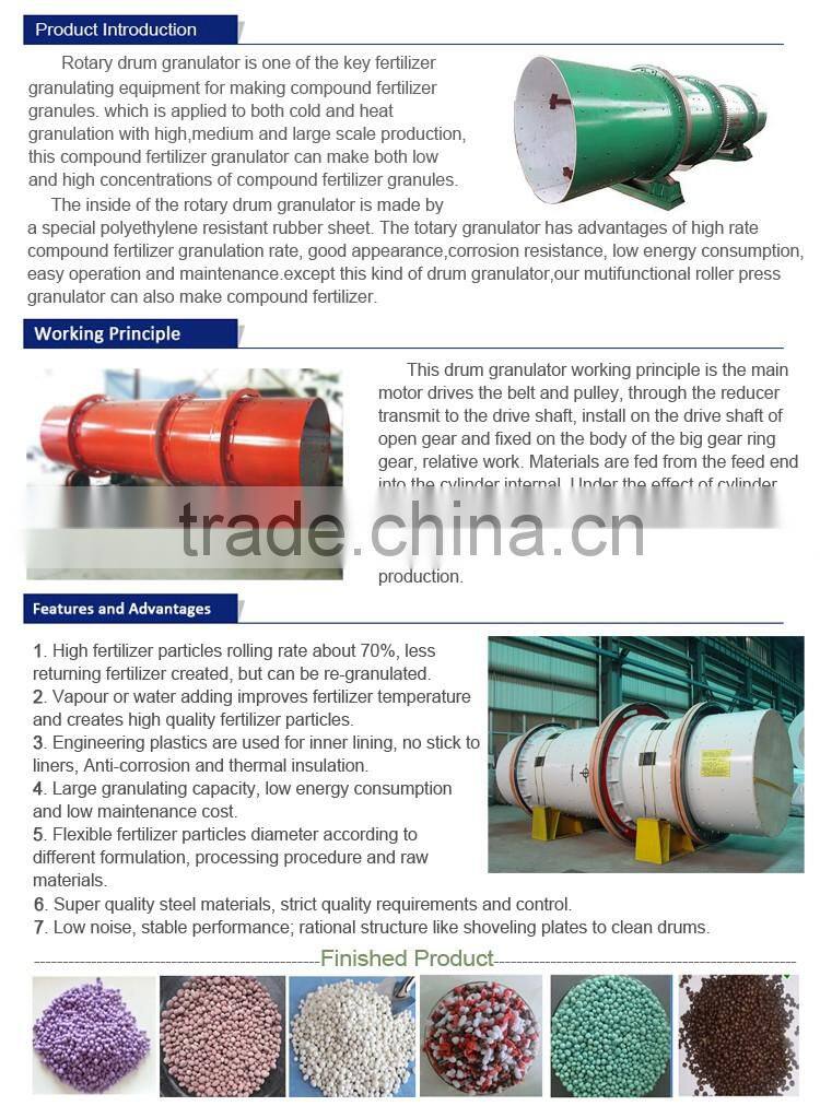 High quality professional compound organic fertilizer granulator machine for sale