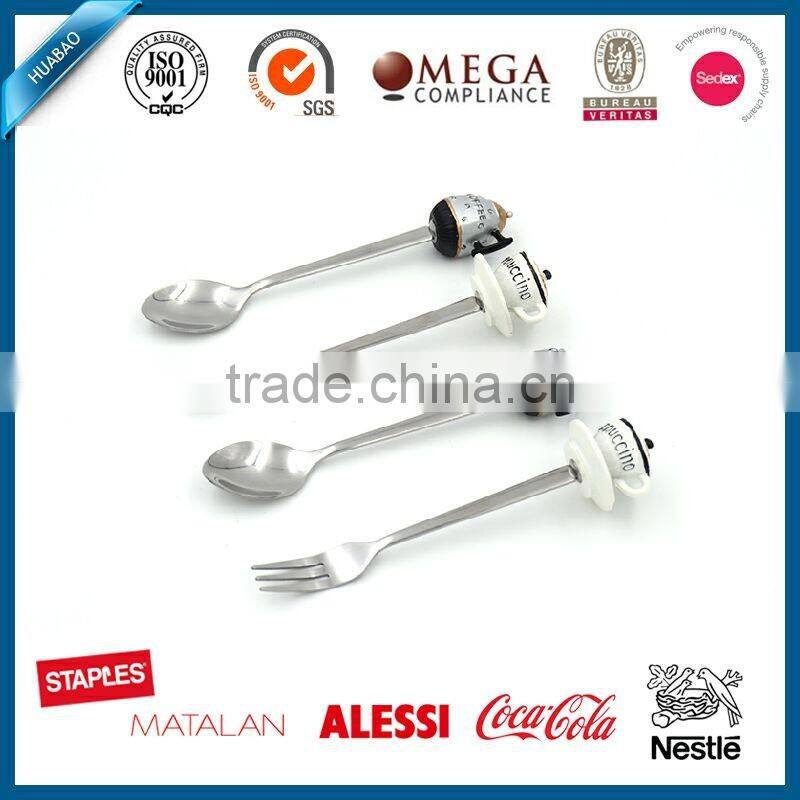 Portable Stainless Steel Flatware with Cute polyresin Handle, italian dining table set, pink style cutlery set