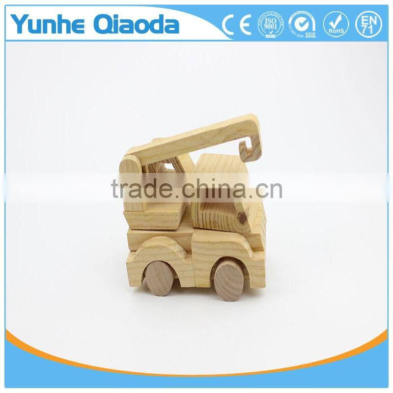 Wood 3D Vehicle mini pullze crane r 3D Woodcraft Kit Assemble Paint DIY 3D Puzzle Toys for Kids Adults the Best Birthday Gift