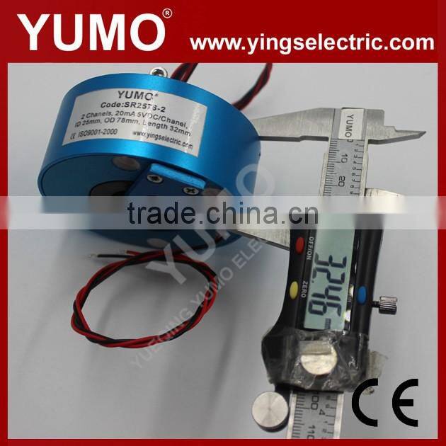 YUMO SR2578-2 2 channels 20mA electrical carbon brushes holder slip ring