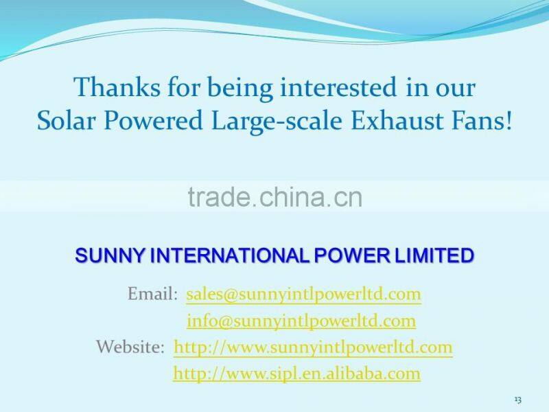 SUNNY Solar Powered 300W Industrial DC Wall Exhaust Fan Negative Pressure Air Ventilation Fan
