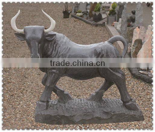 Black Bull Stone Sculpture